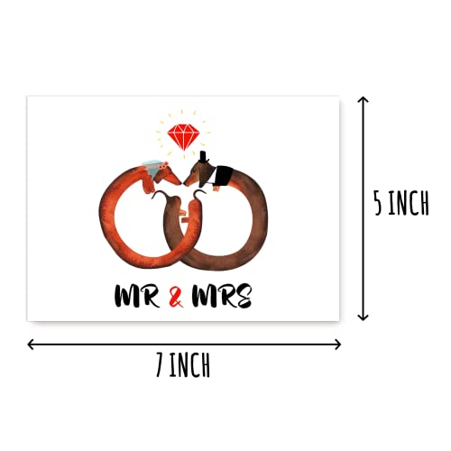 Dachshund Wedding Card - Mr & Mrs Anniversary Greeting Card, 5x7