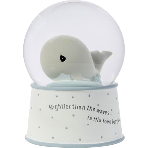 Precious Moments Mightier Than the Waves Brahms' Lullaby Whale Musical Resin/Glass Snow Globe, One Size, Multicolor