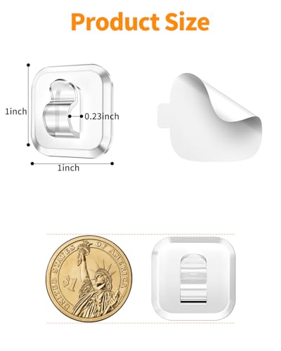 ispneay 50-Pack Adhesive Mini Light Hooks for Damage-Free Wall Mounting