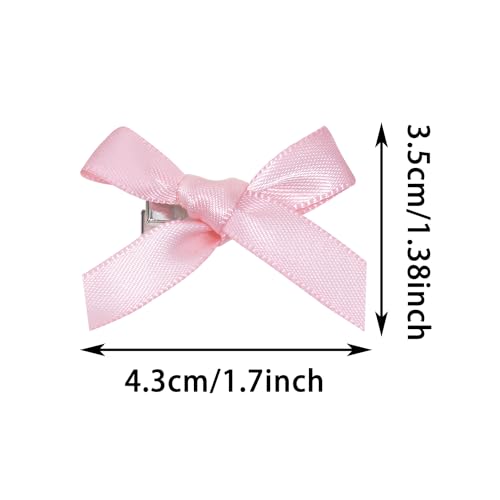 Mini Satin Hair Bow Clips 30Pcs Ribbon Bowknot Barrettes for Women Girls