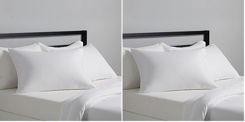 Amazon Basics Microfiber Pillowcases Set of 2 - Standard Size, Bright White