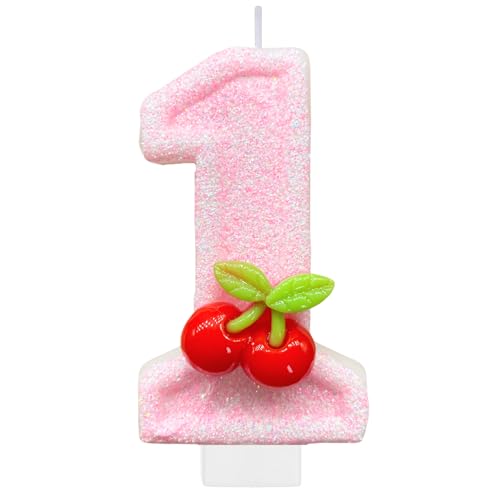Number 1 Cherry Birthday Candle - She's The Cherry On Top Cake Topper