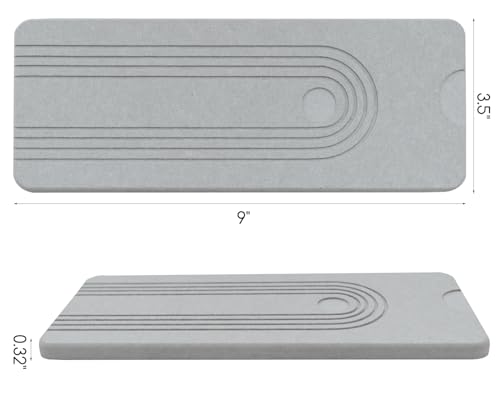 YOULTTAN Semicircle Diatomaceous Earth Quick-Dry Stone Tray, 9"x3.5"