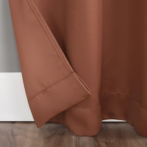 Sun Zero Easton Blackout Grommet Curtain Panel 40" x 95" Terracotta Orange - Energy Saving
