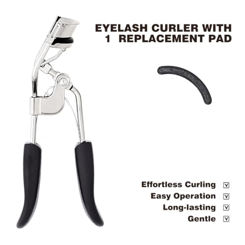 VASHOP Professional Eyelash Curler for Long-Lasting Curl and Voluminous Lashes with Replacement Pad