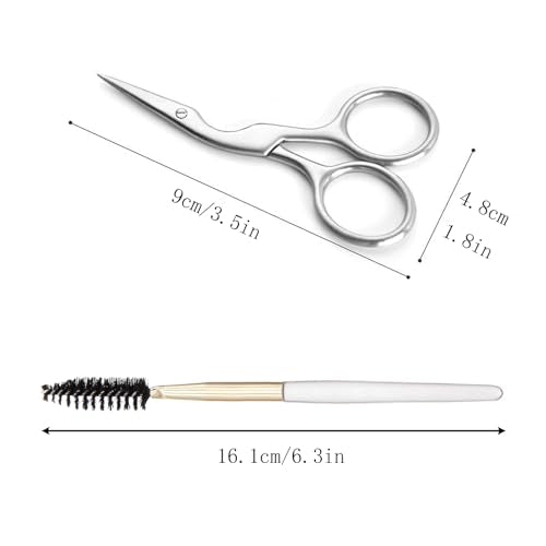 YAMHOHO Stainless Steel Eyebrow Shaping Scissors and Grooming Brush
