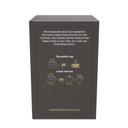 Taylors of Harrogate Organic Peppermint Herbal Tea, 50 Tea Bags