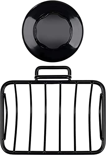 GEDLIRE Stainless Steel Soap Dish - Black Vacuum Suction Cup Holder