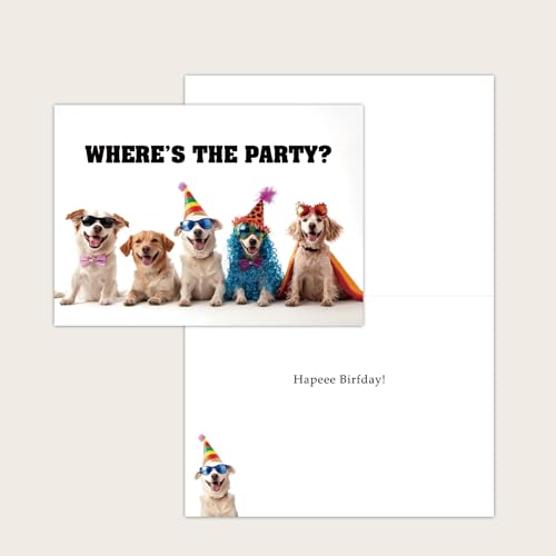 Gooji Funny Dog Birthday Card - Humorous Greeting for Women and Men