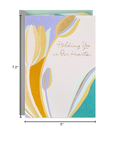 Hallmark Sympathy Card Holding You In Our Hearts 5 x 7.2 inches – Heartfelt Condolence Note