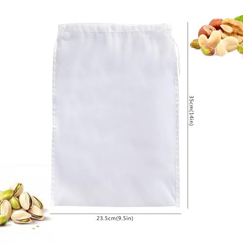 COKUMA 3-Pack Reusable Nut Milk Bags - 9.5" x 14" Fine Mesh Strainers