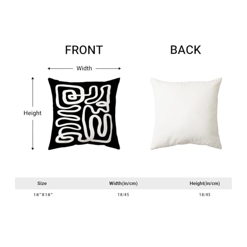 CXMEIFLY Black & White Abstract Pillow Covers, 18x18 Inch Set of 2 - Boho Geometric Decor for Couch & Bed