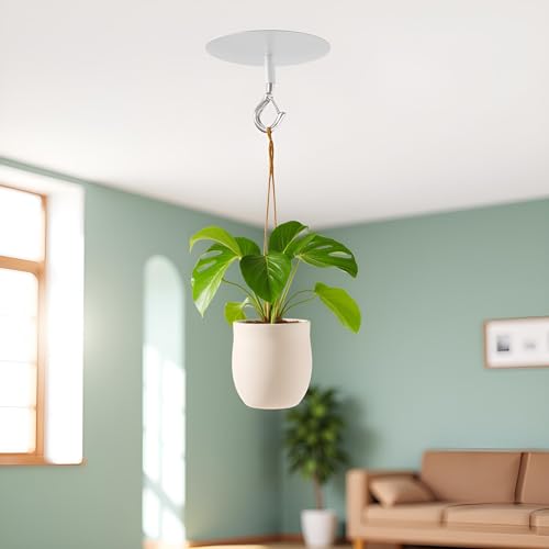 Adhesive Ceiling Hooks with Safety Clasp for Home Decor
