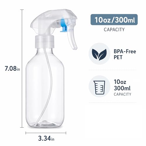 Atdcoek Leakproof Fine Mist Spray Bottle 2 Pack 300ml for Hair and Plants