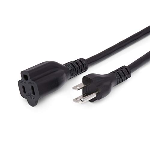 Amazon Basics 3-Foot Indoor Extension Cord 2-Pack, 13A, Black