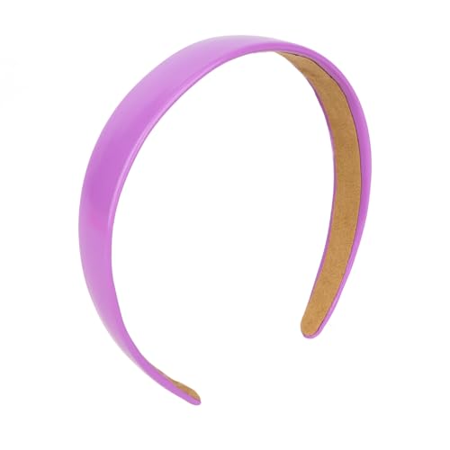 Purple Faux Leather Thin Headband 1 Inch Non-Slip Hair Band