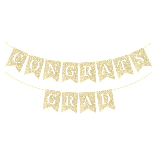 Gold Graduation Banner - Class of 2026 Congratulations Decorations