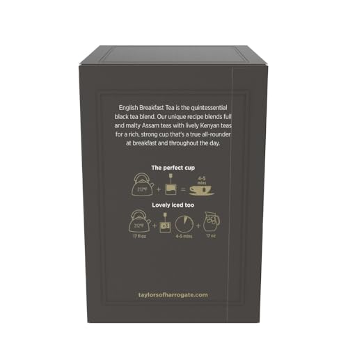 Taylors of Harrogate English Breakfast Black Tea 20ct Pack of 6 – Full-Bodied & Rich Flavor