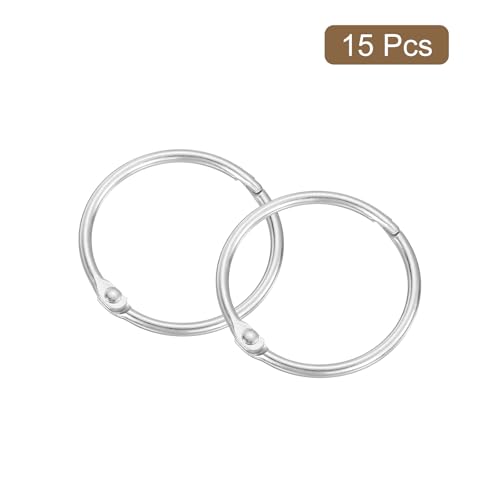 uxcell Shower Curtain Rings - 15pcs Carbon Steel Snap Hooks, 1.5 Inch