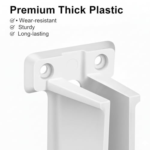 2 Pack White Plastic Shelf Brackets for Closet & Cabinet Support