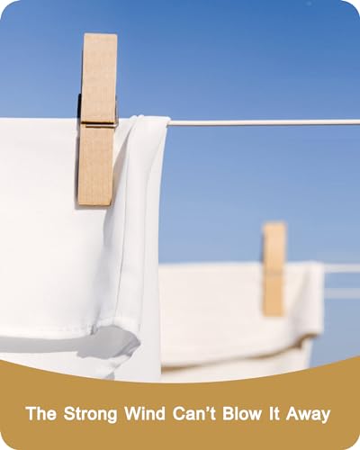 Heavy Duty Wooden Clothespins - 30 Durable Natural Wood Clips