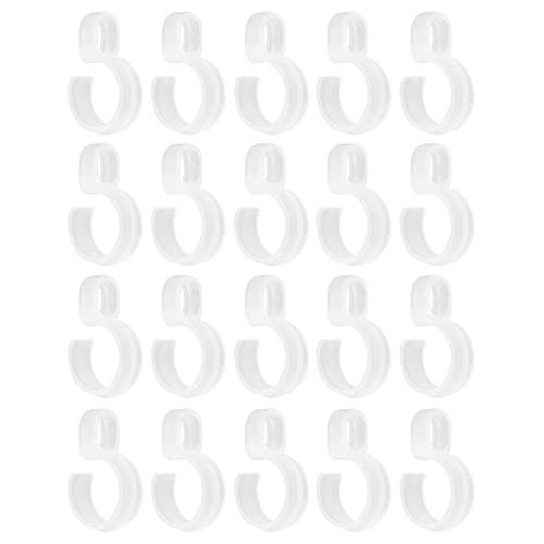 HEVSTIL Windproof Clothesline Hanger Clips - 45mm White, 20-Pack