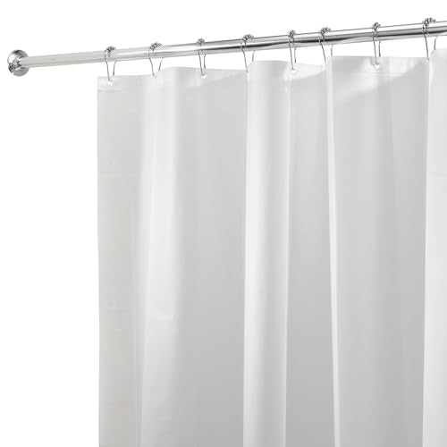 iDesign PEVA Shower Curtain Liner, Mildew Resistant, 72" x 72", White, 2-Pack