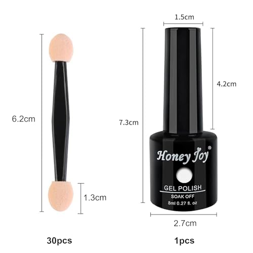 Honey Joy French Manicure Gel Nail Polish Set with 30 Sponges