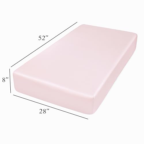 Blush Pink Satin Fitted Crib Sheet for Standard Mattresses