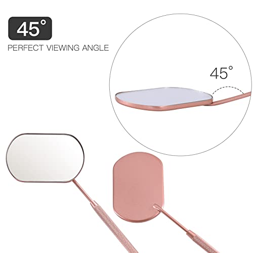 Eyelash Extension Mirror - Stainless Steel Lash Tech Tool Rose Gold
