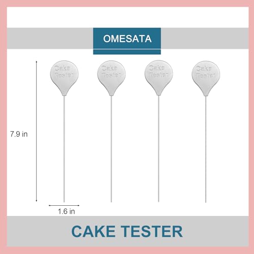 Omesata Cake Tester Set - 4 Reusable Baking Doneness Sticks, 7.9 Inch Stainless Steel