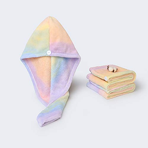 TYONMUJO Microfiber Hair Drying Turban Wrap - Multicolored Fast Dry Towel