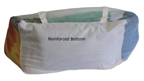 Large Soft Nylon Mesh Laundry Basket - Collapsible Hamper with Carry Handles