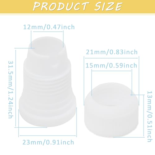 12 Pcs Plastic Piping Bag Couplers for Icing Nozzles & Tips