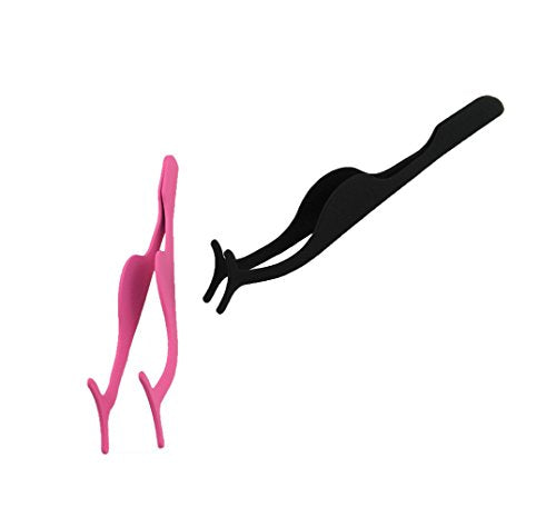 False Eyelash Extension Tweezers Applicator Tool 2-Pack Stainless Steel