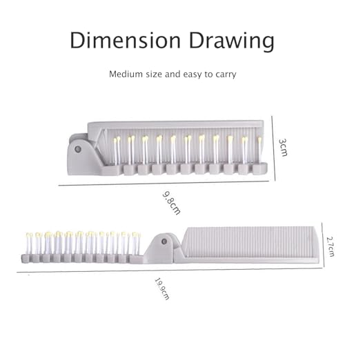 Kootinn 2 Piece Folding Hair Brush Set, Portable Travel Comb