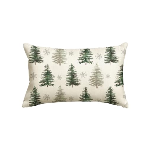 20x12 Inch Christmas Snowflake Throw Pillow Cover - Merry Holiday Cushion Case for Sofa & Couch