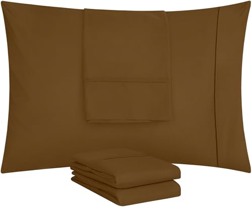 Ultra Soft Mocha Pillow Cases Set of 2 - Envelope Closure