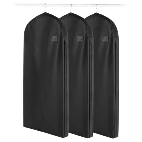 Whitmor 48" Deluxe Garment Bag, Heavy Duty Oxford Dress Cover, 3 Pack
