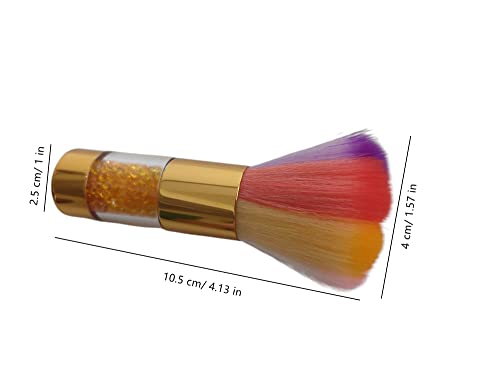 Honkenda Nail Art Dust Remover Brush with Rhinestone Handle Gold