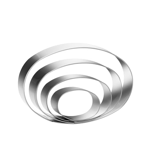 ANCKNE Oval Cookie Cutter Set Large - 5/4/3/2 Inch Stainless Steel Baking Molds, Geometric Shapes, Durable Food Safe Kitchen Tools, Variation: Oval