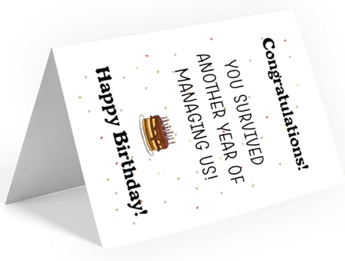 Funny Birthday Card for Boss - Humorous Gift for Manager