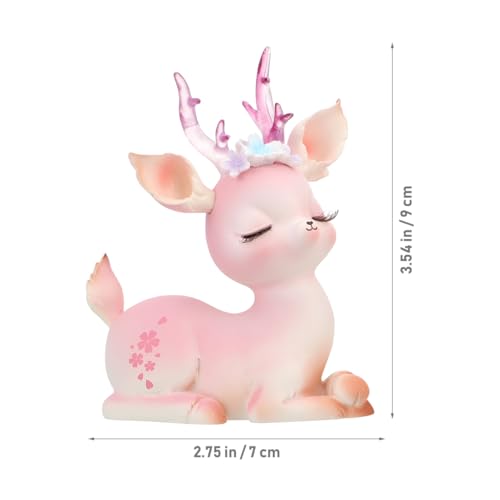 2 Pack Cute Deer Christmas Resin Reindeer Table Ornaments for Home Office Car Decor