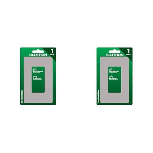 Lutron Claro 1-Gang Screwless Wallplate for Decorator Switches, Gray, 2-Pack