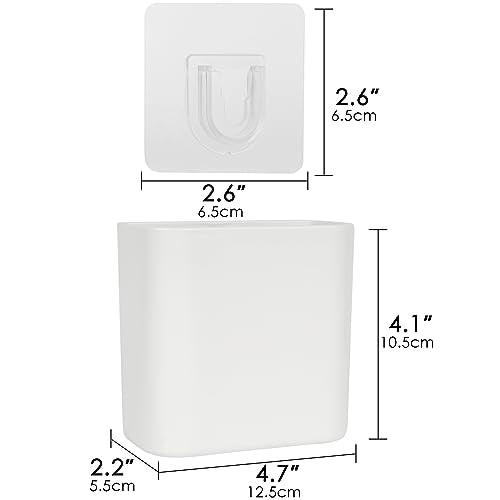 Wall Mounted Toothbrush Holder with Cover - Self Adhesive Organizer