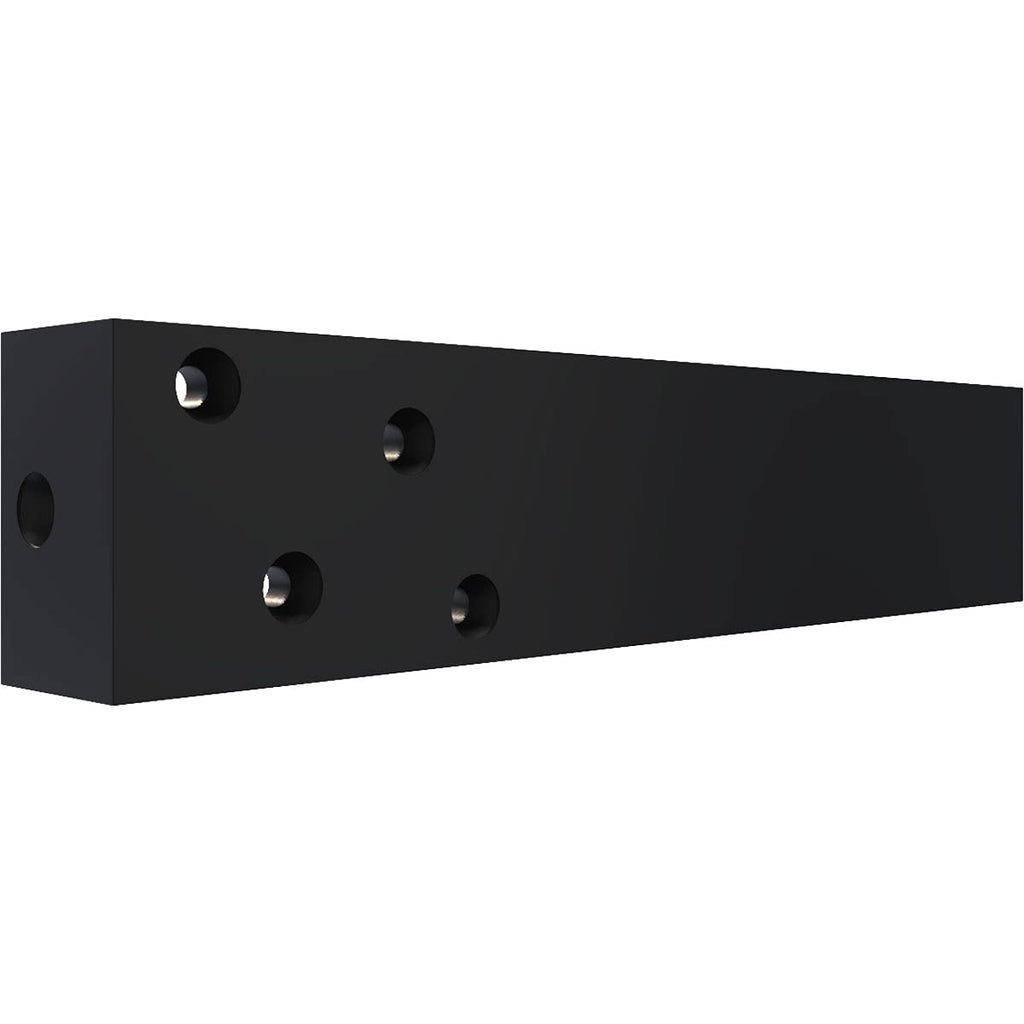 2 1/2"W x 12"D x 1 1/2"H Hidden Floating Steel Heavy Duty Bracket w/Flange, Powder Coated Black