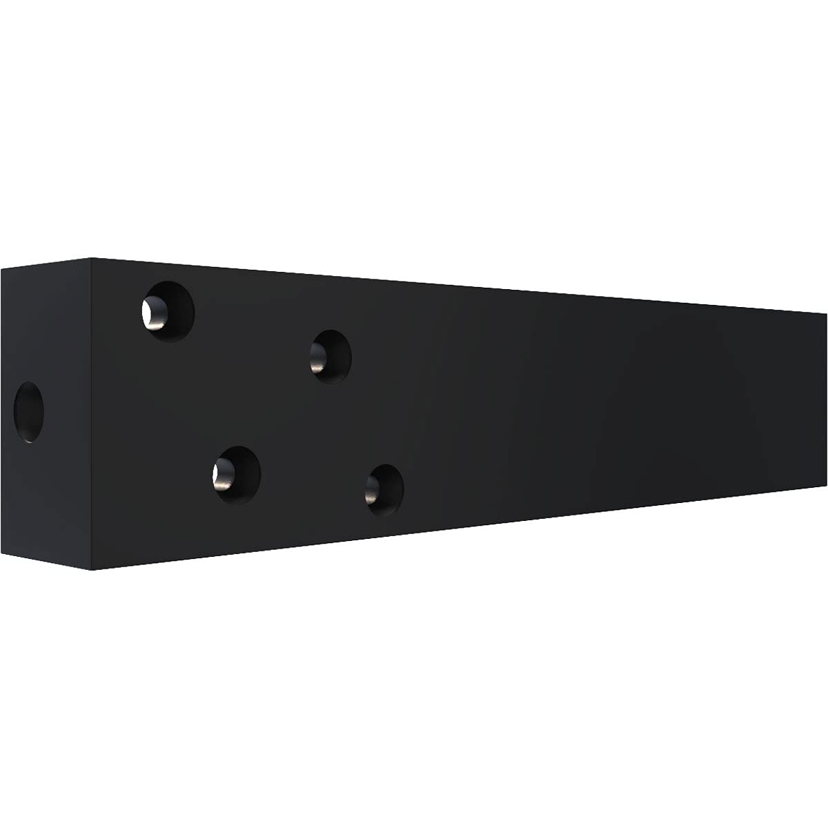 2 1/2"W x 12"D x 1 1/2"H Hidden Floating Steel Heavy Duty Bracket w/Flange, Powder Coated Black