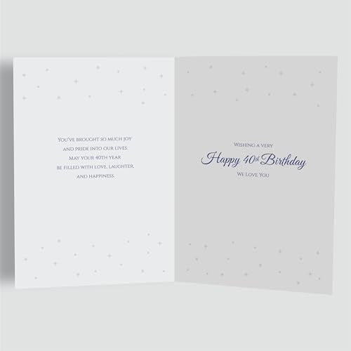 Son 40th Birthday Card - Premium Navy & Gold A5 Milestone Greeting Card
