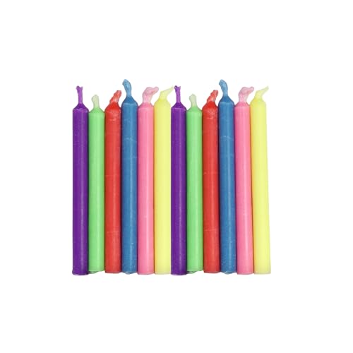 12 Neon Birthday Candles for Cake & Cupcake Celebrations