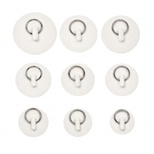 9 Sizes Rubber Sink Stoppers with Hanging Ring for Kitchen & Bath